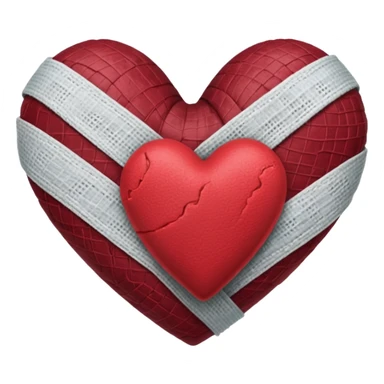 Heart bandaged burgendy sticker