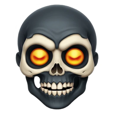 human skull face troll emojie used in ticktock reels. black in colour sticker