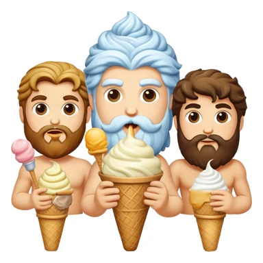 Zeus and other Greek gods enjoying ice cream sticker