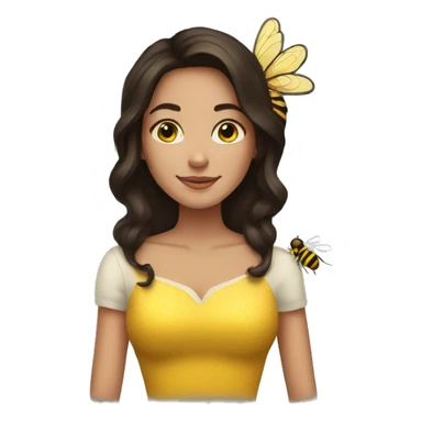 Brunette girl, queen of bees sticker