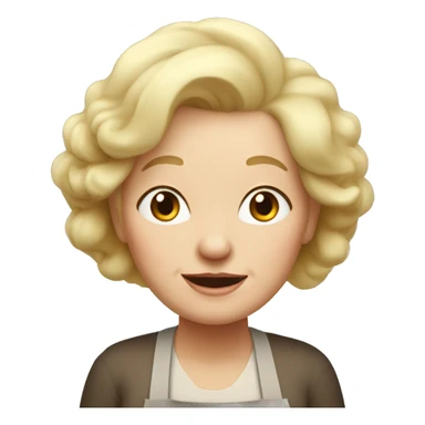 grandma with very sort blonde hair cooking with no glasses sticker