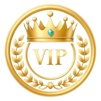 Luxury black and gold circular logo-style emoji, with ornate golden swirls, royal crown on top, bold text in center, glowing golden edges, premium VIP style, dark glossy background, looks like a high-end Telegram bot badge or emblem, no faces, with the text 'VIP24.CC BOT' in golden bold letters sticker