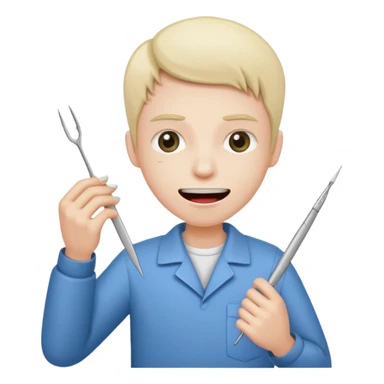 Tooth extracted holded by tweezer out of pocket  sticker