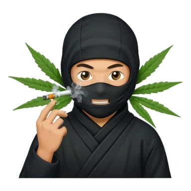 A ninja smoking marijuana. sticker