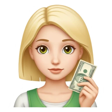 clean girl holding a money sign sticker