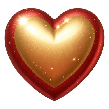 Romantic reddish-golden warm-colored sparkling Valentines vintage aesthetic object item sticker