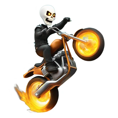Ghost rider doing a wheelie through a waterfall sticker