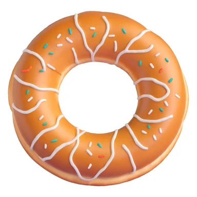 a simit, the Turkish sesame bread ring, 3D emoji style sticker