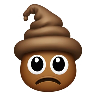 Poop emoji with a hat  sticker