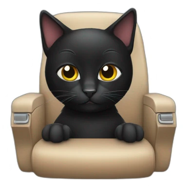 A black cat in an airplane seat sticker