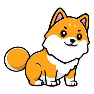 black Shiba Inu dog pooping sticker