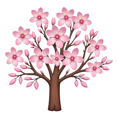 Cute Cherry blossom Cherries with pastel-colored leaves and white wood sticker