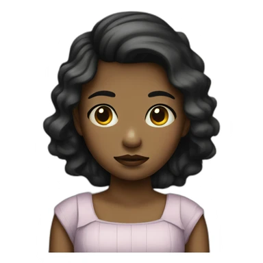 A really sad girl in a dress that is black sticker