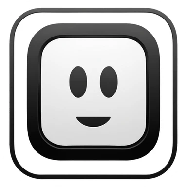 Minimalistic flat vector icon, iOS style, thin black contour on white background. Adobe Illustrator logo "Ai" inside a simple square, clean and modern, no text outside the logo, no shadows. Optionally placed on a minimal computer monitor outline sticker