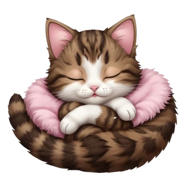 dark brown tabby and white kitten sleeping upside down on its back sticker