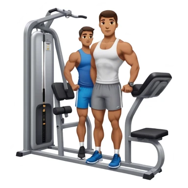 guy next to gym calf-raise machine sticker