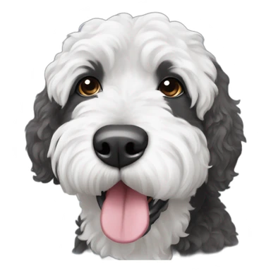 black Portuguese water dog white chin sticker