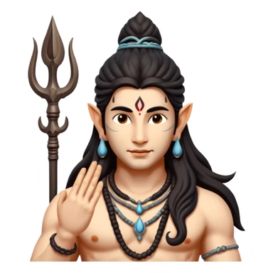 Lord shiva with trishul sticker