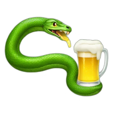 serpent drinking a beer sticker