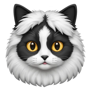 Cute cat black and white stain sticker