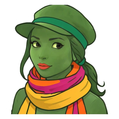 realistic solo girl portrait sticker