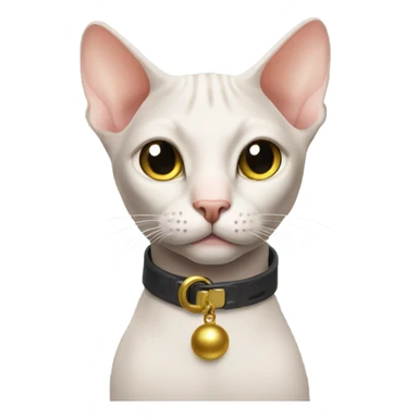hairless cat with collar and bell  sticker