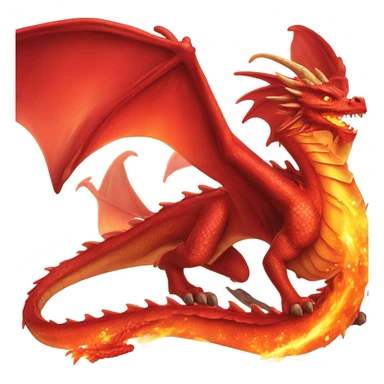 Red dragon breathing fire sticker