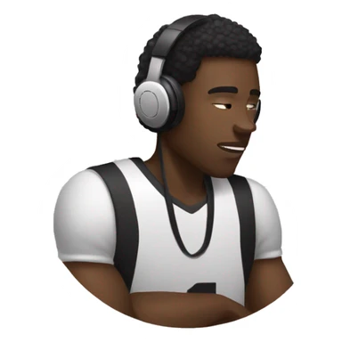 black basketball player listening to music sticker