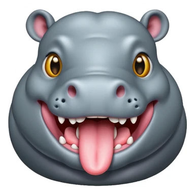 hippo with tongue sticking out sticker
