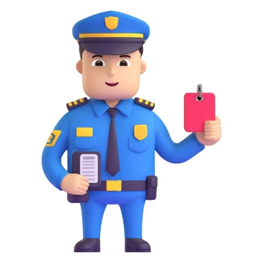 security officer with price tag sticker