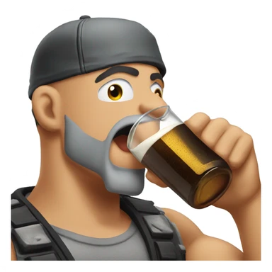 Stone cold chugging a beer  sticker