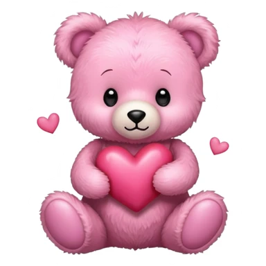 pink cute teddy bear sending hearts and love sticker
