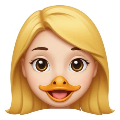 duck face, cute and simple sticker