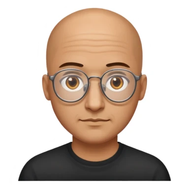 papà calvo occhi marroni e occhiali con doppio ponte sticker