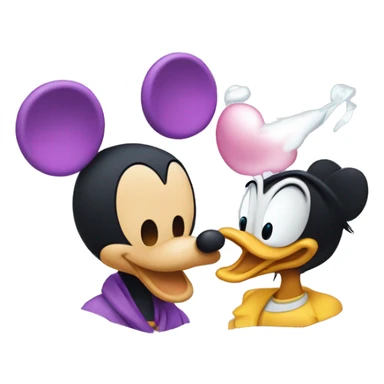 mickey mouse kiss daisy duck sticker