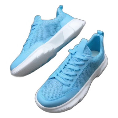 Ribber-trimmed mesh pvc sneakers blue sticker