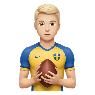 swedish national football player with arms and a football sticker