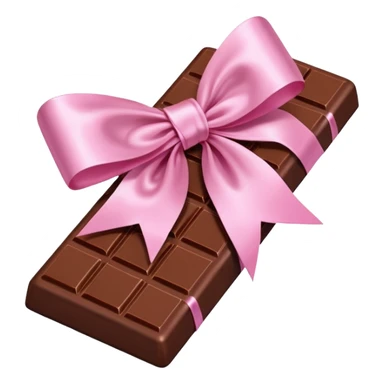 Chocolate with baby pink wrapping and pink bow sticker