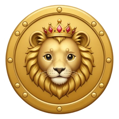Make a round icon for a paid Black Stone subscription, gold with the number 4 and a small lion. sticker