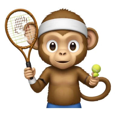 monkey playing tennis sticker