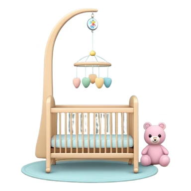 baby room, Nursery with pastel walls and hanging mobile sticker