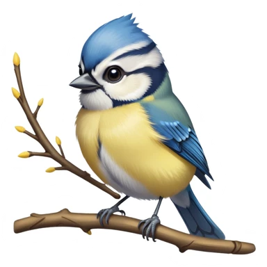 Cute blue tit bird on a branch sticker