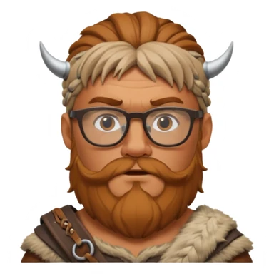 Glasses-Wearing wild viking büst sticker