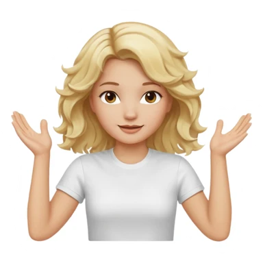Not guilty hands up smirk girl wavy blonde haie sticker