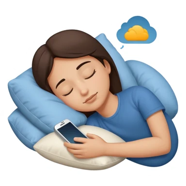 Sleep while the cellphone on a pillow sticker