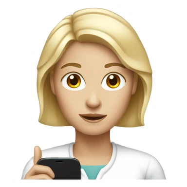 white woman showing phone sticker