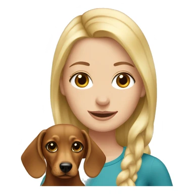 blonde white girl with dachshund sticker