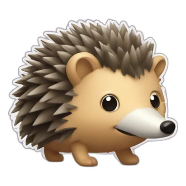 Edgehog in adhesive tape sticker