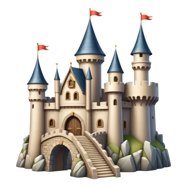 Beige fairytale castle with turrets and a drawbridge sticker