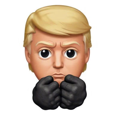 Trump holds coal in his hands photorealistic serious sticker